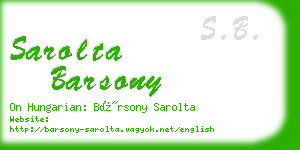 sarolta barsony business card